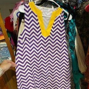 Mudpie LSU purple gold dress S Small
